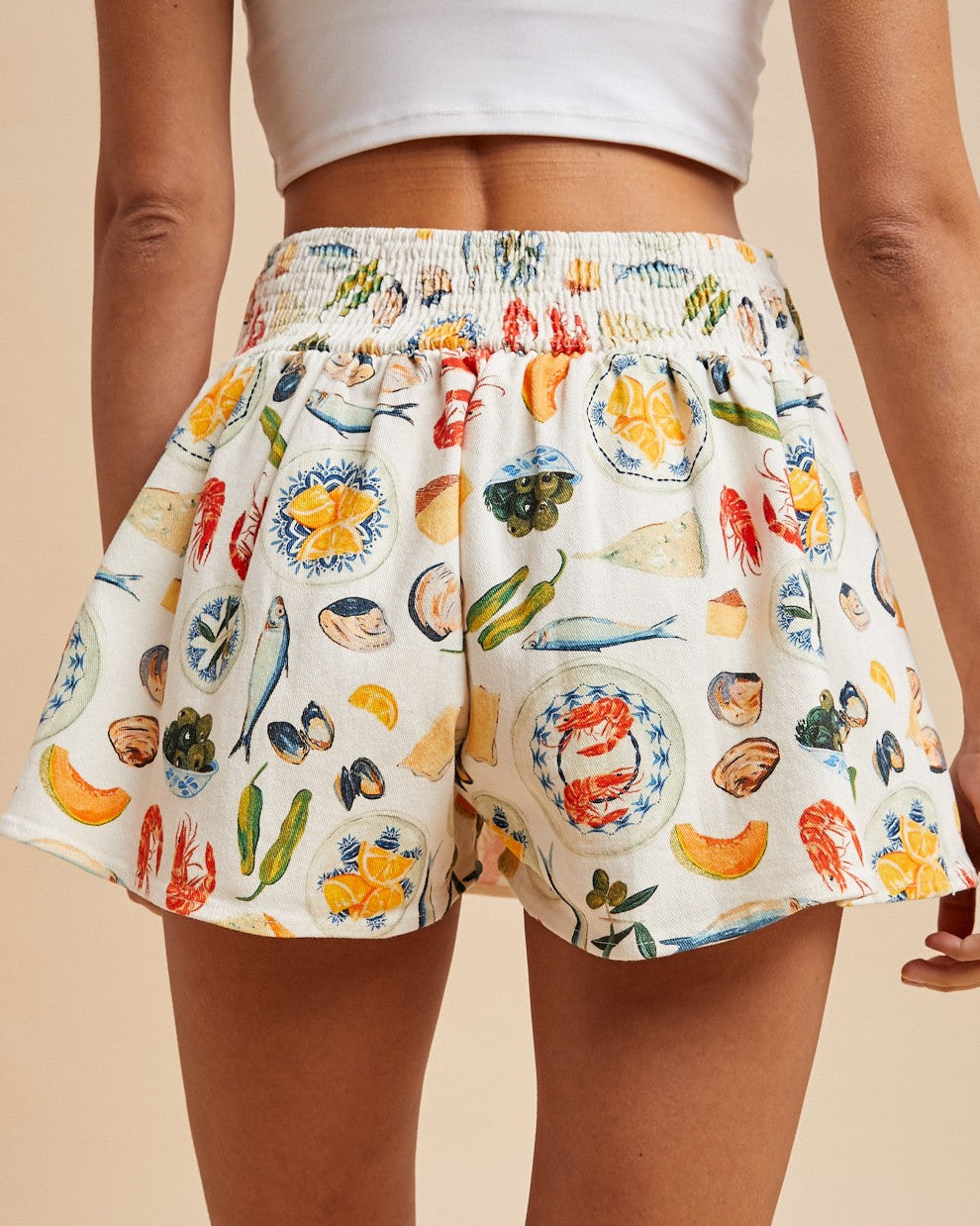 Mediterranean Food Printed Skort