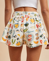 Mediterranean Food Printed Skort