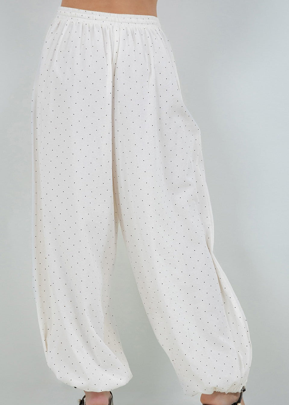 Ivory Black Polka Dot Balloon Pants