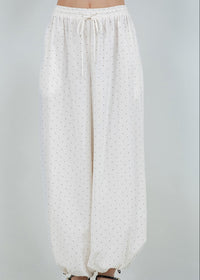 Ivory Black Polka Dot Balloon Pants