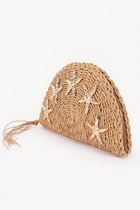Starfish Woven Straw Clutch Bag – Natural