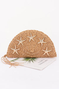 Starfish Woven Straw Clutch Bag – Natural