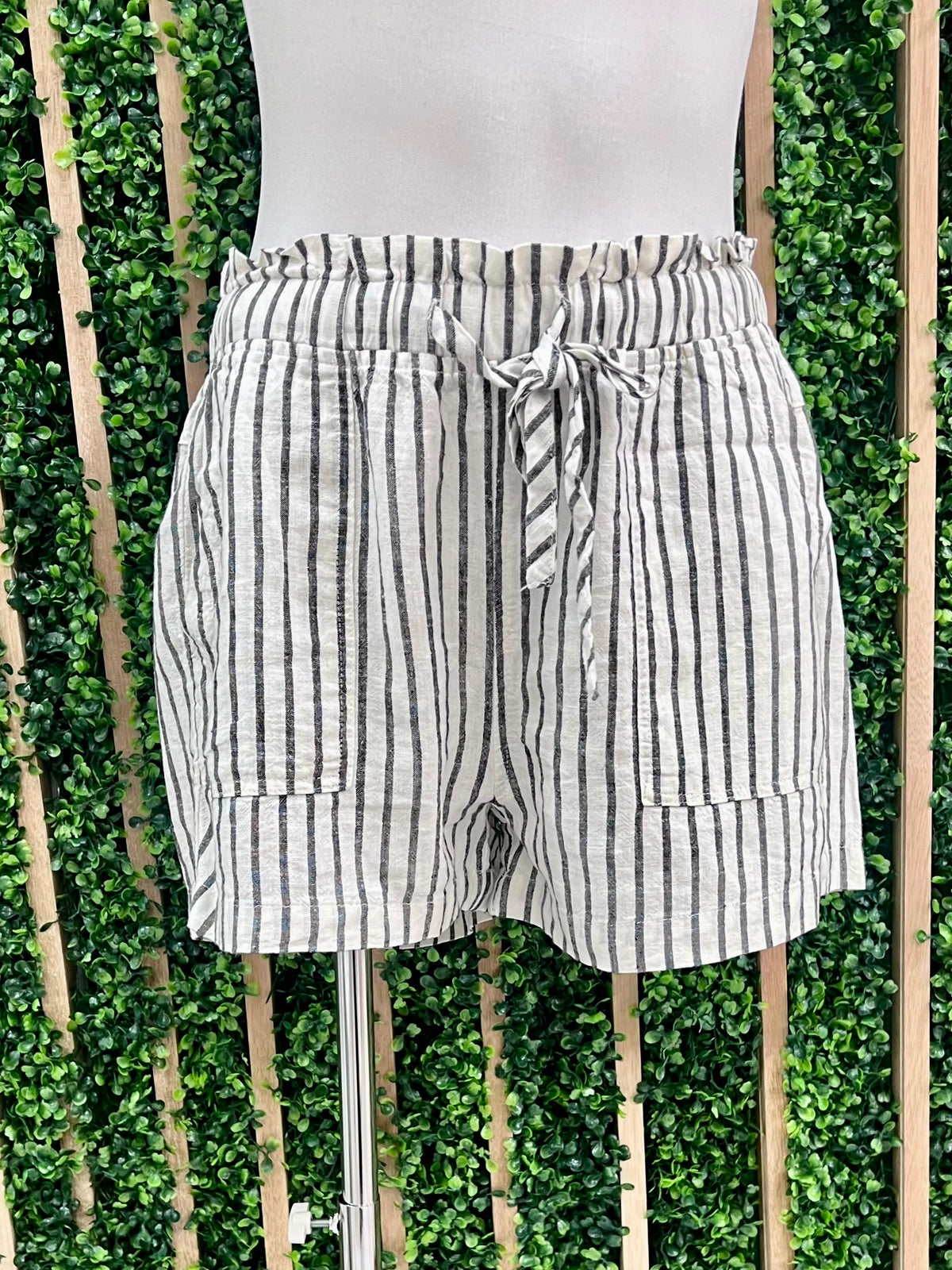 Black Striped Shorts