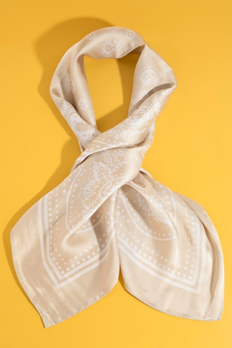 Light Paisley Design Square Bandana Scarf