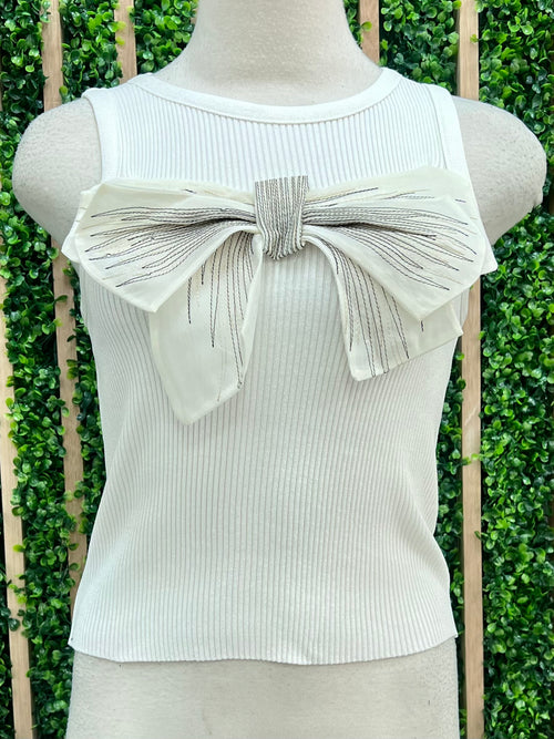 One Size Bow Detail Crop Top
