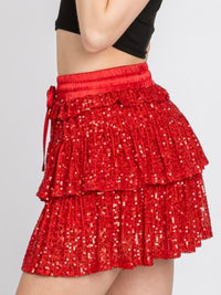 Sequin Ruffle Skort