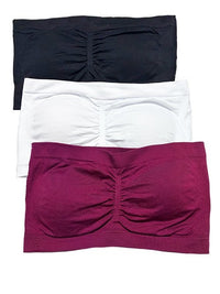 Seamless Ruched Bandeau Bra Top
