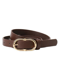 Gold Double D Buckle Skinny Belt