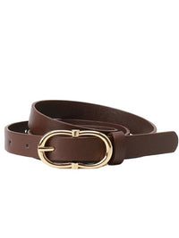 Gold Double D Buckle Skinny Belt