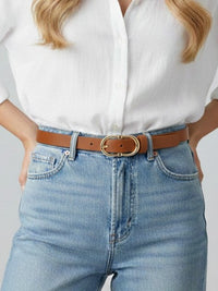 Gold Double D Buckle Skinny Belt