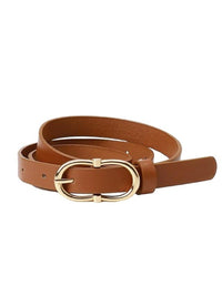 Gold Double D Buckle Skinny Belt