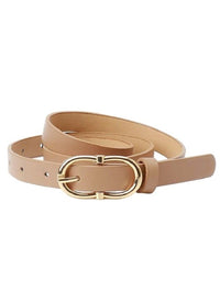 Gold Double D Buckle Skinny Belt