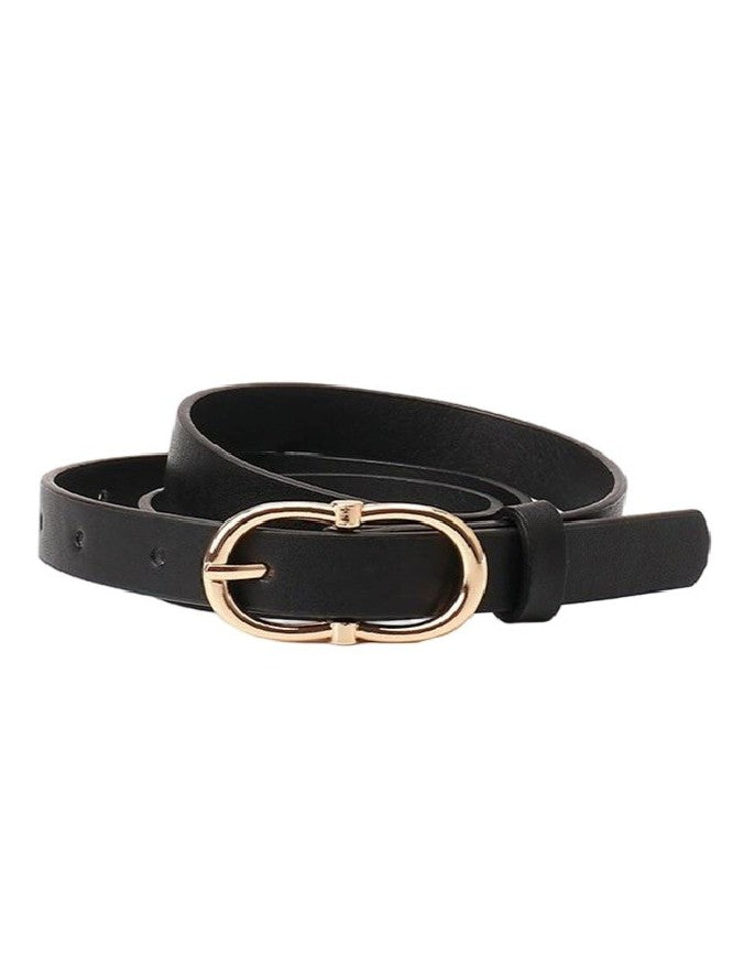 Gold Double D Buckle Skinny Belt