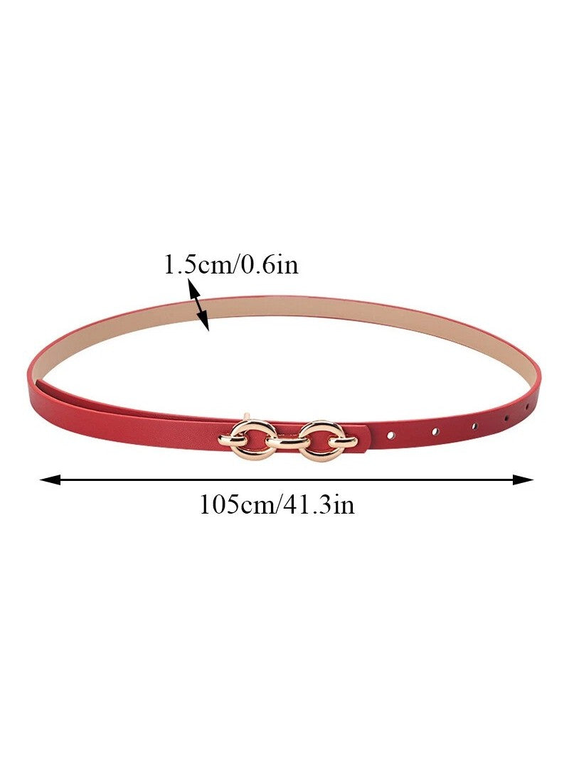 Double Links Detail Skinny Belt