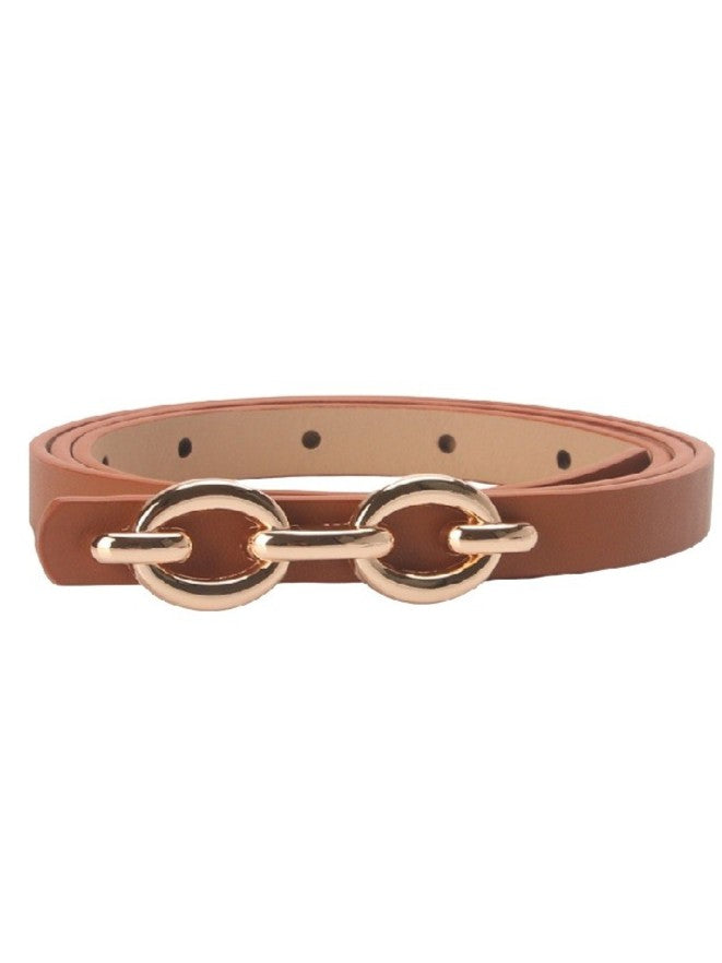Double Links Detail Skinny Belt