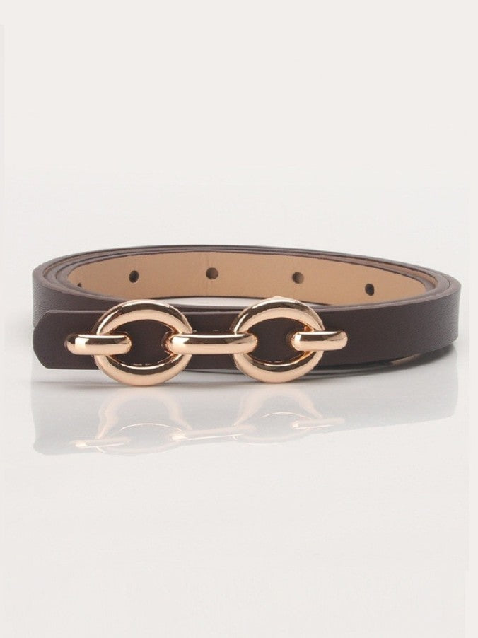 Double Links Detail Skinny Belt