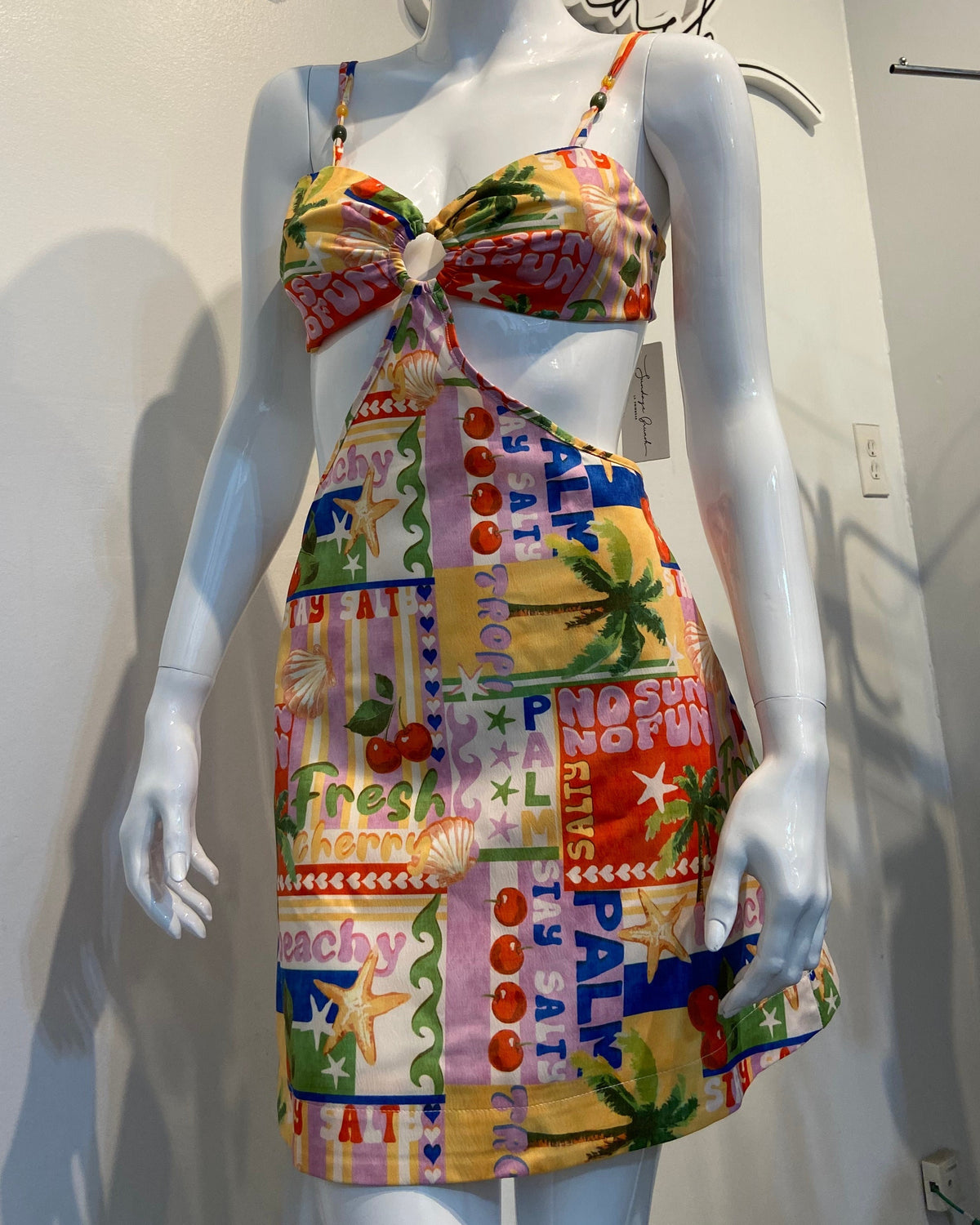 Palm Paradise Cutout Mini Dress