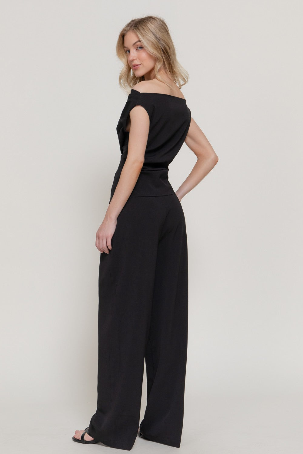 Noir Off-Shoulder Wide Leg Set