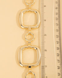 Metallic Square And Hoop Chain Belt