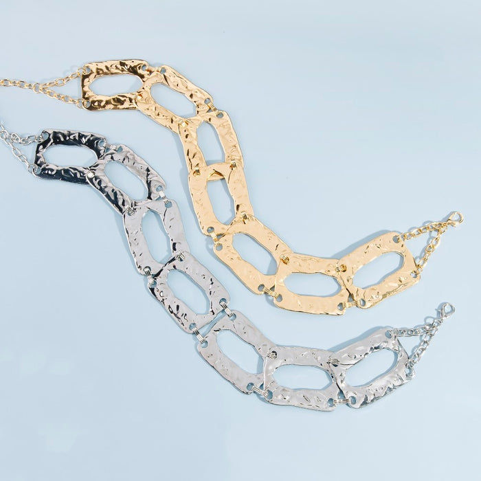 Hammered Rectangle Chain Link Chain Belt