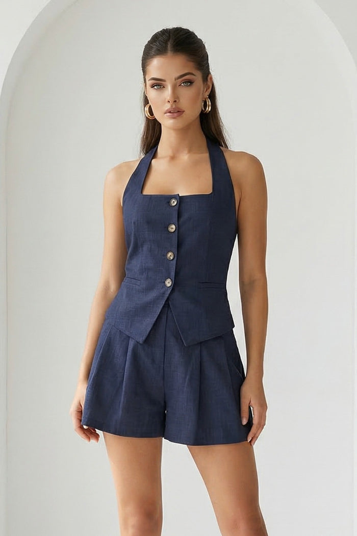 Navy Tailored Shorts