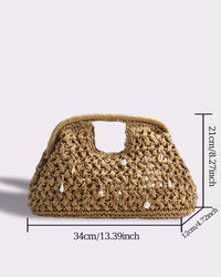 Straw Hollow Out Charm Detail Handbag