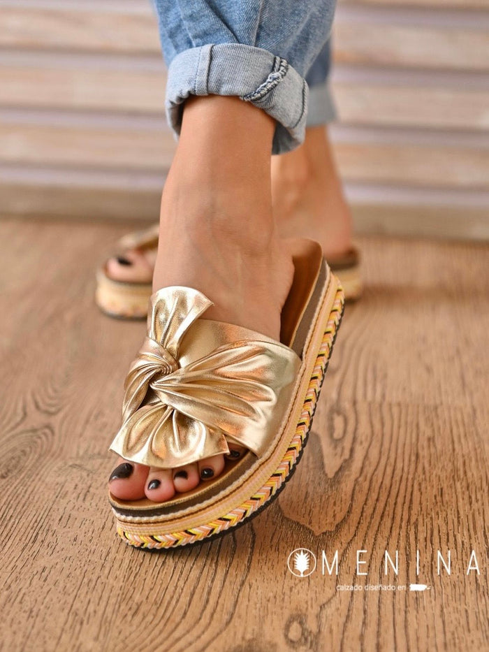 Menina Twist Knot Wedge Sandal