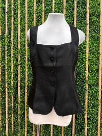 Square Neck Button Down Vest