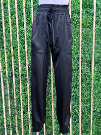 Satin Collared Button Down Blouse and Pant Set