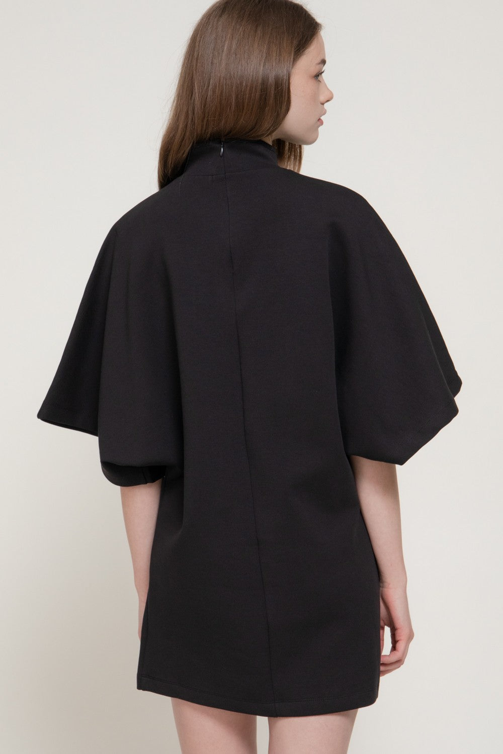 Batwig Mock Neck Shift Dress