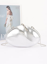 Metallic Oval Sculpted Clutch Bag