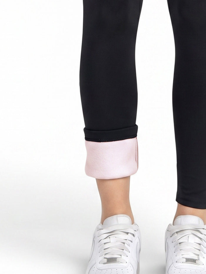 Black Hourglass High-Rise Fleece Leggings