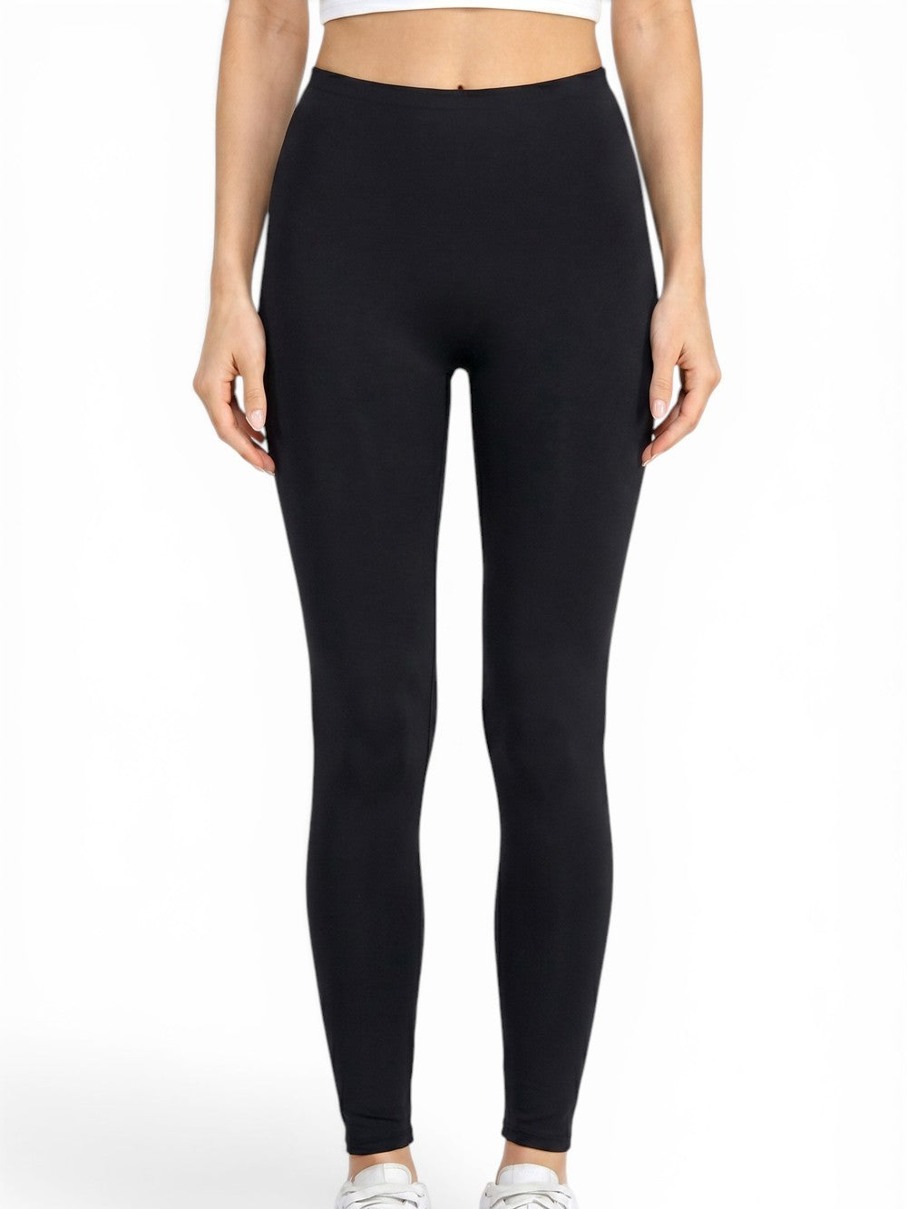 Black Hourglass High-Rise Fleece Leggings