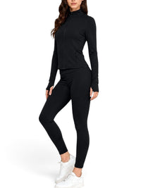 Active Fleece-Lined Zip-Up Jacket & Yoga Pant Set