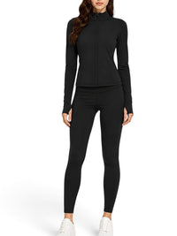 Active Fleece-Lined Zip-Up Jacket & Yoga Pant Set