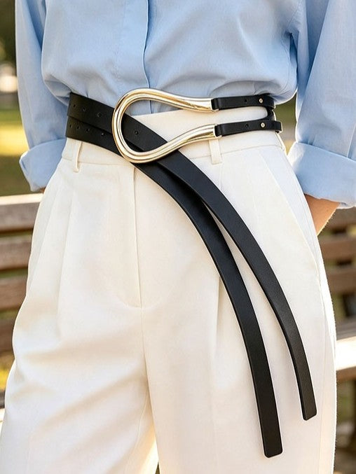 Double Wrap Sculptural Buckle Belt