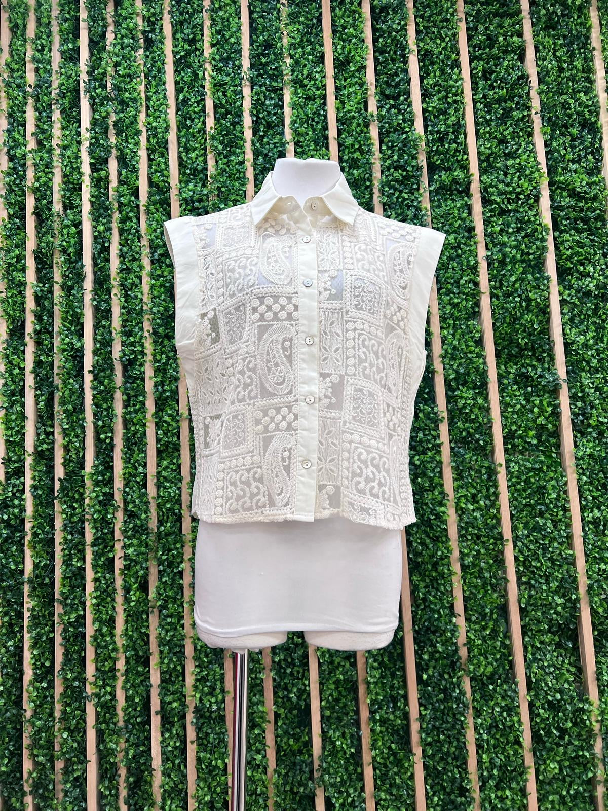 Sheer Lace Detail Pant Set