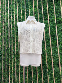 Sheer Lace Detail Pant Set