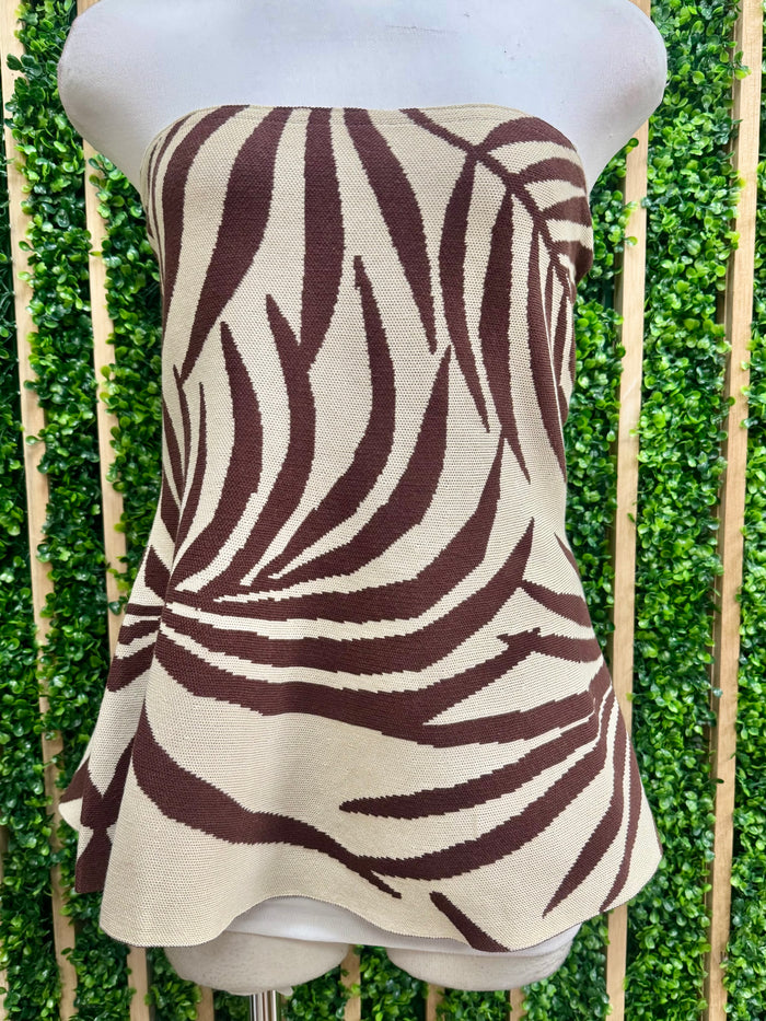 Jacquard Print Peplum Top