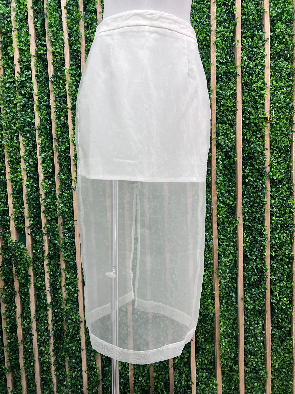 Organza Contrast Midi Skirt
