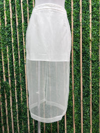 Organza Contrast Midi Skirt