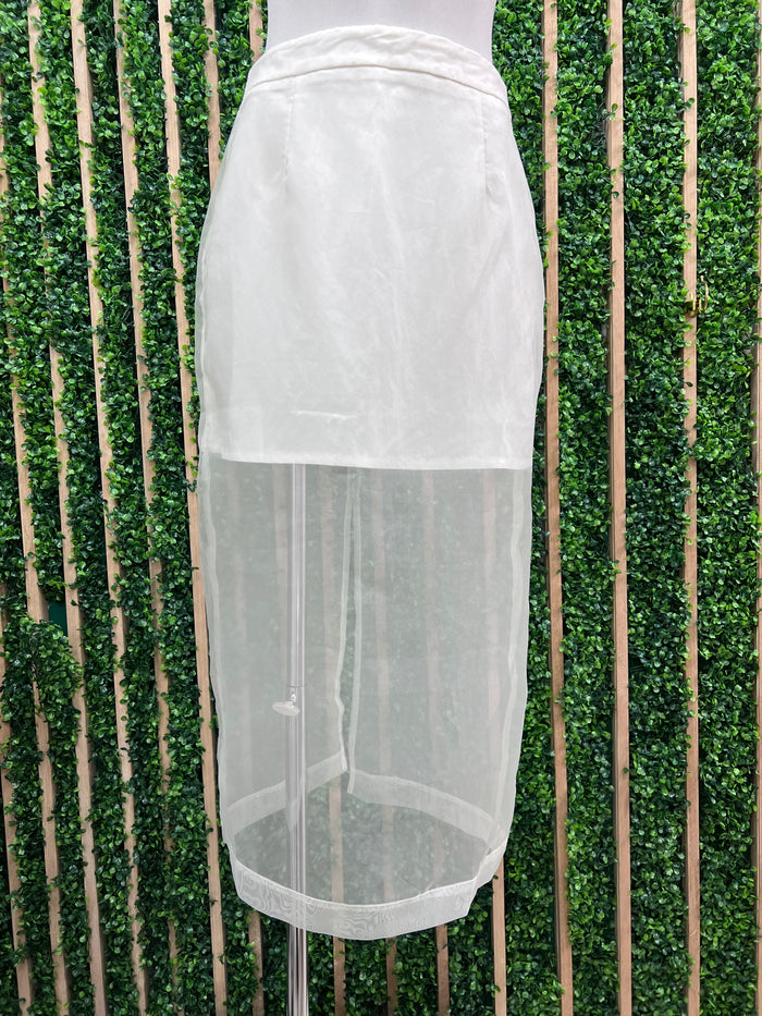 Organza Contrast Midi Skirt