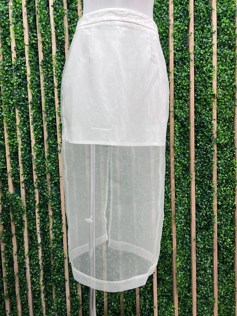 Organza Contrast Midi Skirt