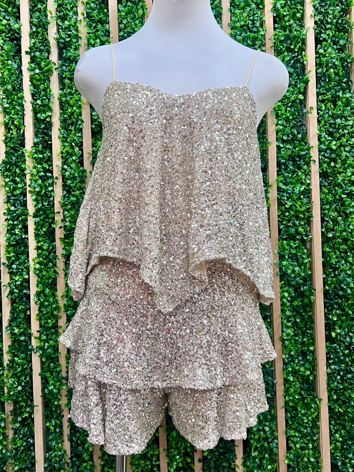 Sequin Cami Skort Set