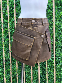 Double Belted Pleather Skort
