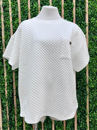 Ivory Diamond Waffle Pant Set
