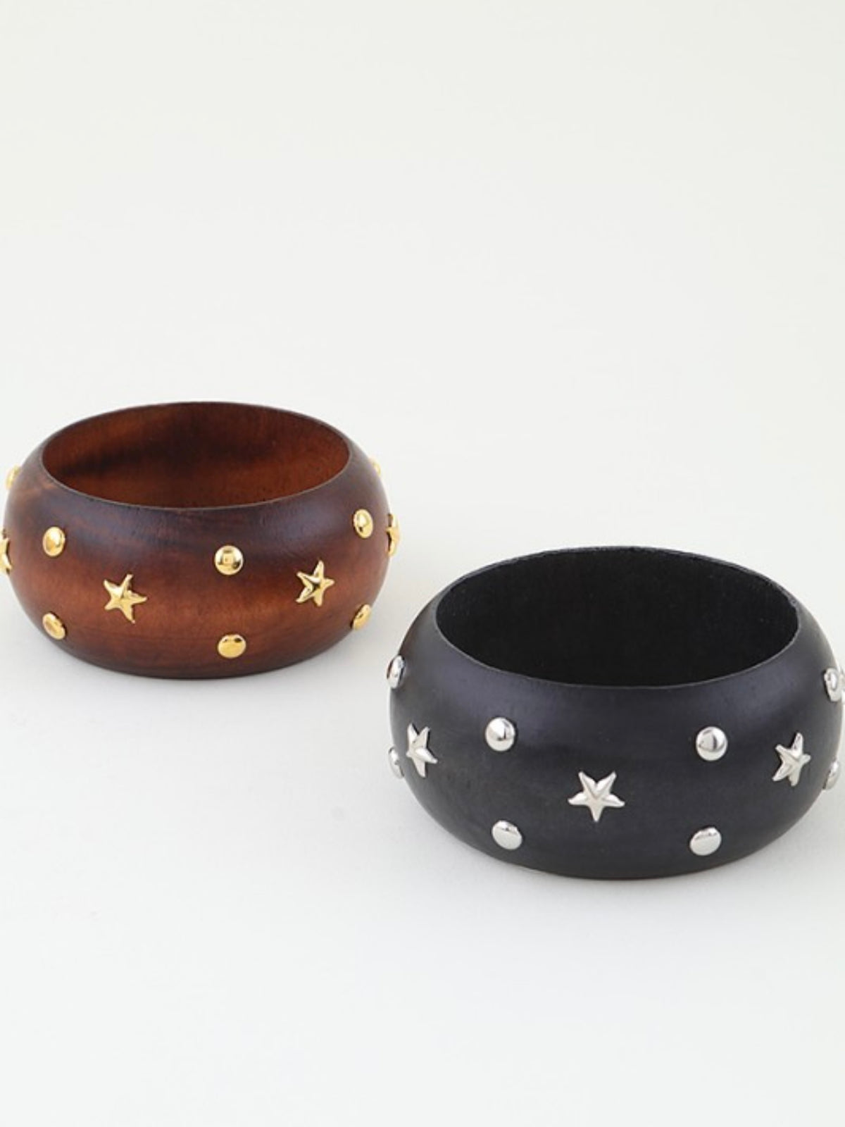 Starry Wide Dome Wood Cuff Bracelet