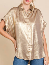 Gold Button Up Top