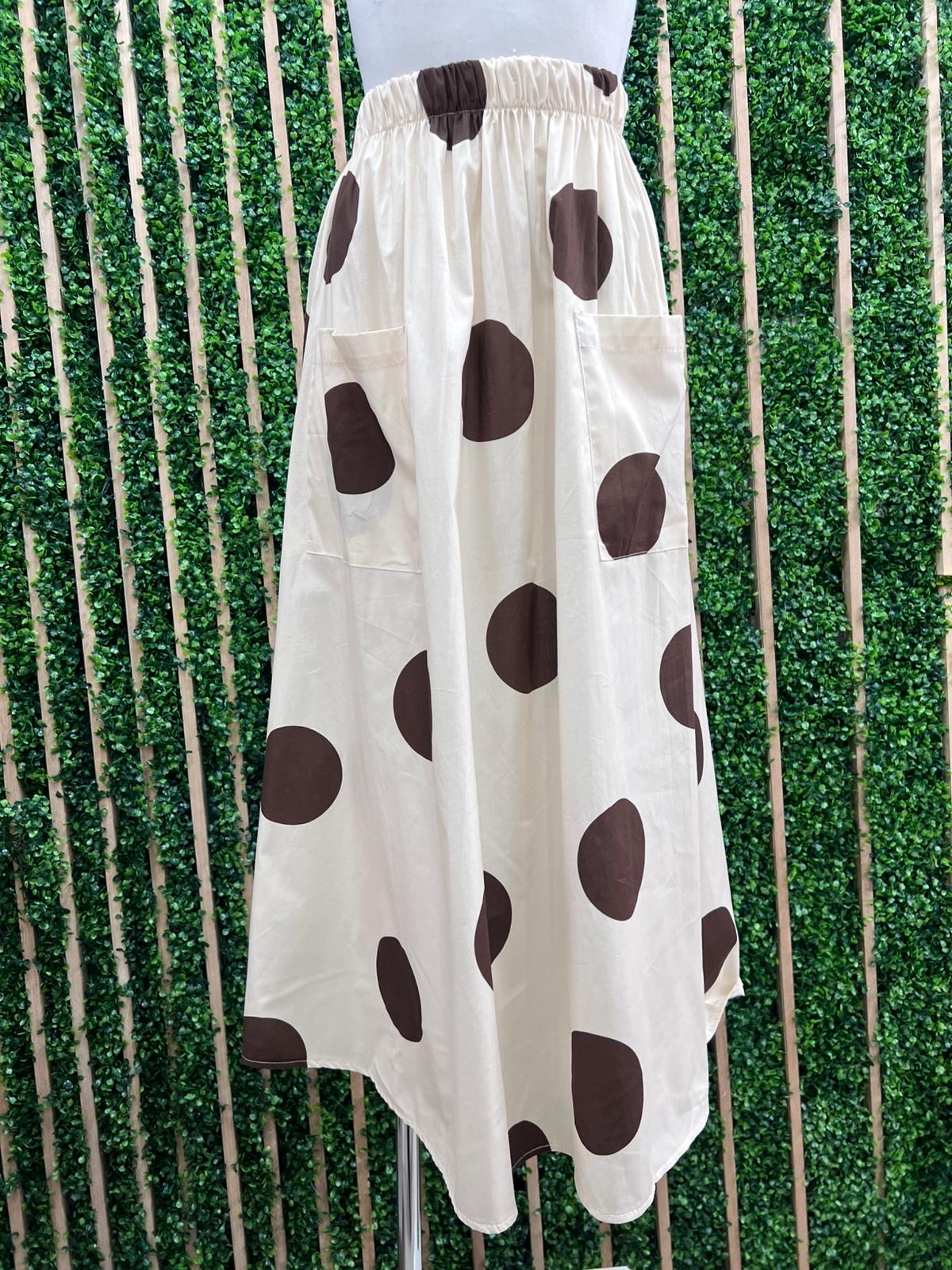 Polka Dot Midi Skirt