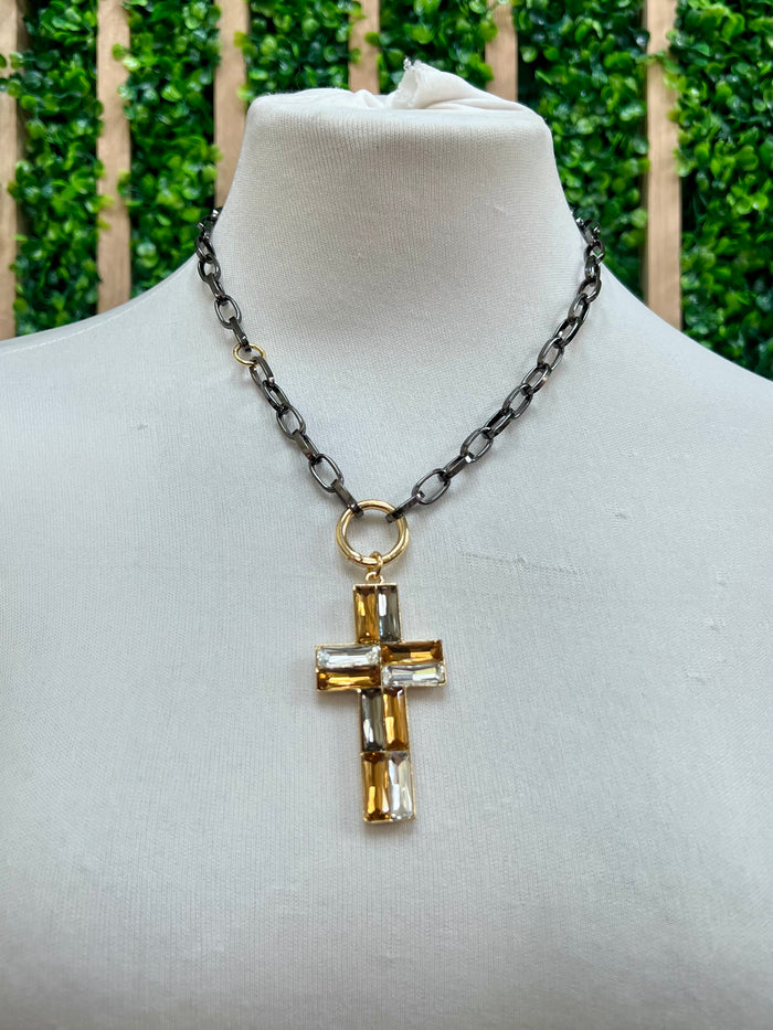 Smart Chic Crystal Cross Necklace